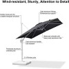 PURPLE LEAF Patio Umbrella White Cantilever Offset Umbrella Square Outdoor Umbrella with 360-degree Rotation for Garden Deck Pool - 3 of 4