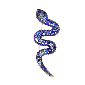 Anna-Kaci Crystal Rhinestone Snake Brooch Necklace for Halloween and Cosplay - 1 of 4