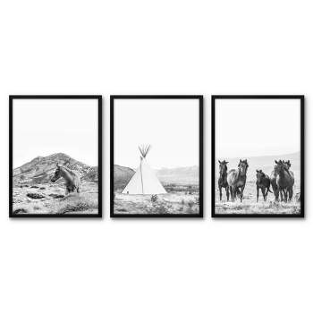 Americanflat 3 Piece 8x10 Unmatted Framed Print Set - Montana Mountain  Landscape by Artvir