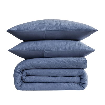 Blue Twin Microfiber Down Alternative Bedding Set
