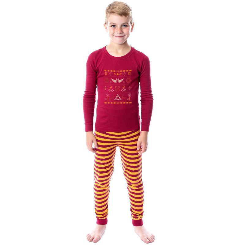 Harry Potter Gryffindor Sweater Sleep Tight Fit Family Pajama Set, 2 of 6