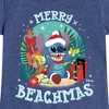 Girls' - Lilo and Stitch - Merry Beachmas Christmas Fitted Short Sleeve Graphic T-Shirt - 2 of 4