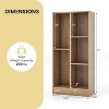 Costzon 5-Cube Kids Bookshelf, 41" Tall Wooden Storage Organizer for Toys & Books, Montessori Shelf, 3-Tier Bookcase for Room or Nursery (Natural) - 3 of 4