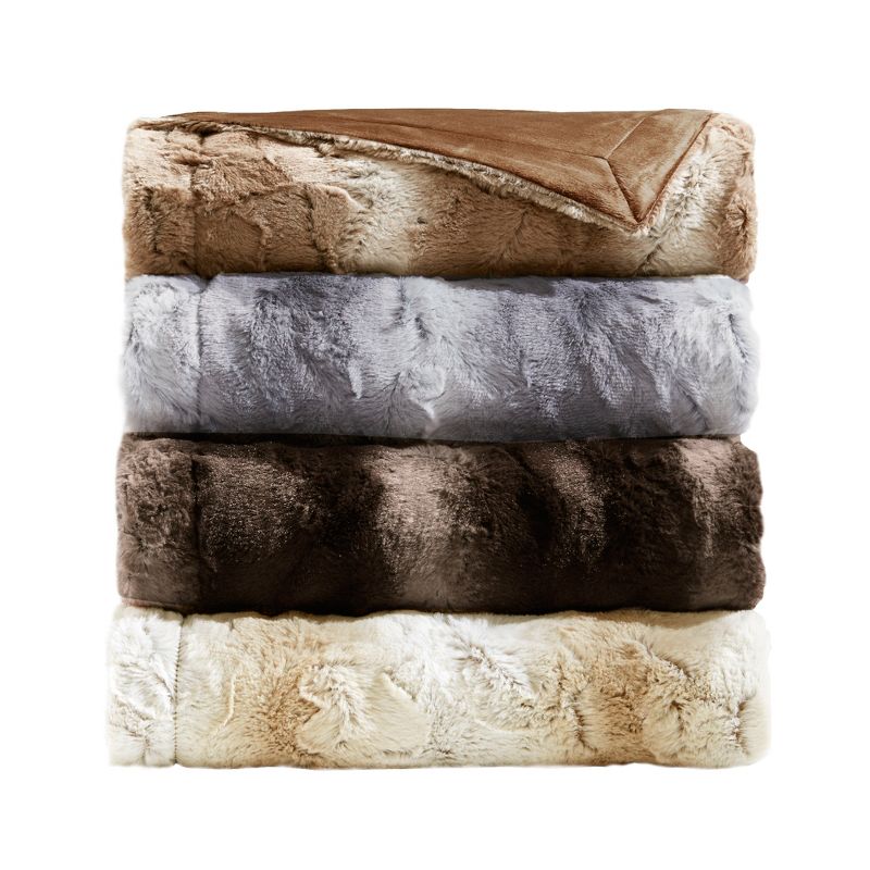 60"x70" Oversized Marselle Faux Fur Throw Blanket - Madison Park , 5 of 7