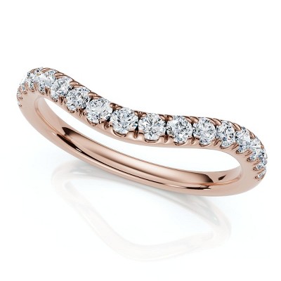 Pompeii3 Curved Diamond Wedding Ring Enhanced 1/3Ct 14k Gold or Platinum Lab Created