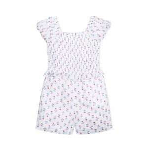 Hope & Henry Girls'  Puff Sleeve Smocked Romper, Kids - 1 of 4