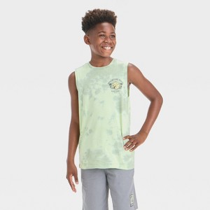 Boys' Minecraft Mineral Wash Tank Top - Green - 1 of 4