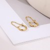 14K Gold Plated Chain Huggie Hoop Earrings, Small Dangle Chain Hoop Earrings for Women - 4 of 4