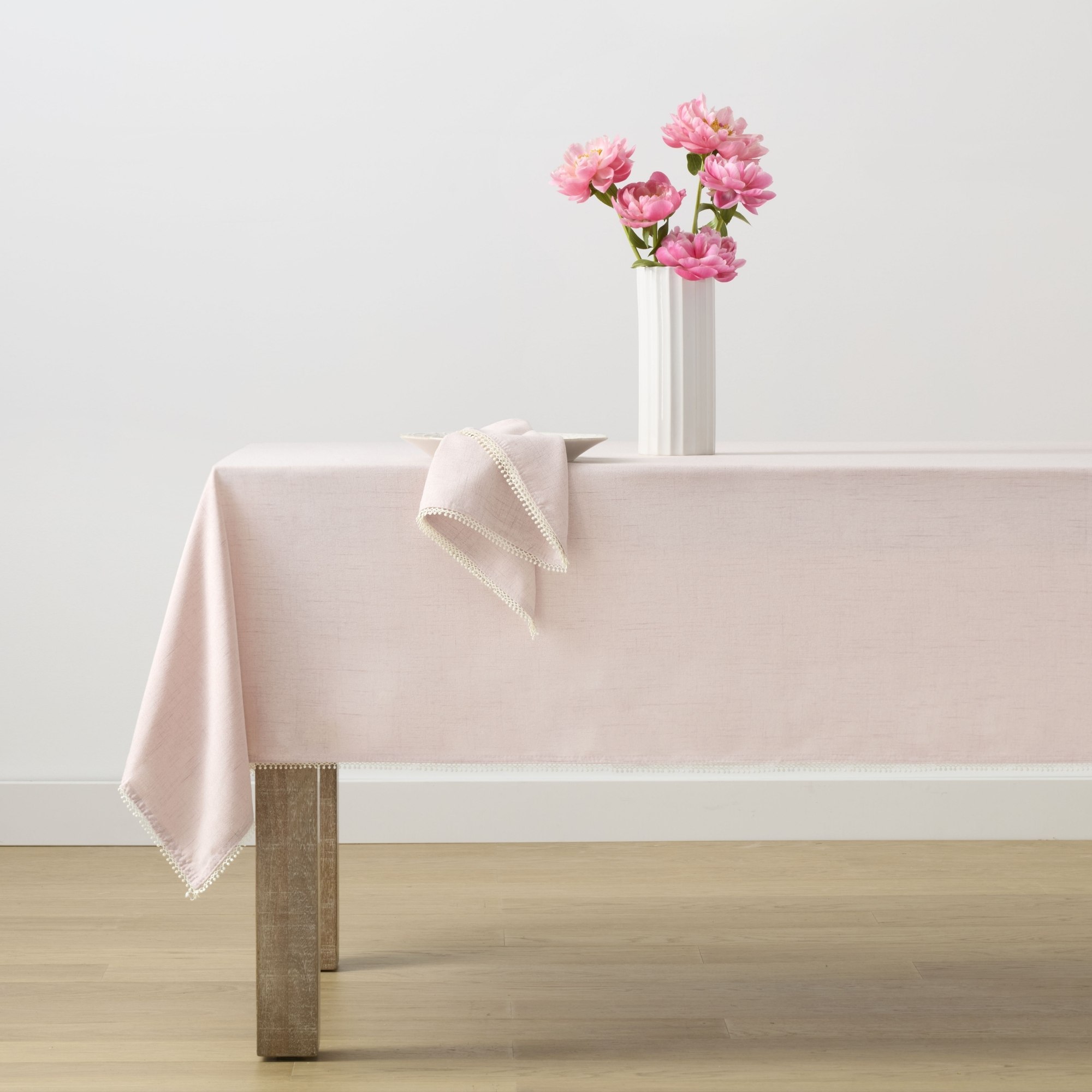 Lenox French Perle Solid Tablecloth - Blush - 60x84 - Lenox