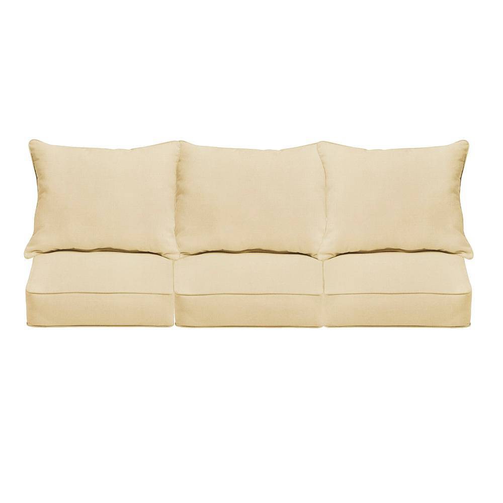 Photos - Pillow Sunbrella 6pc Canvas Outdoor Corded Sofa  and Cushion Set Beige - So