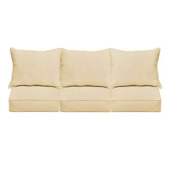 Sunbrella 6pc Canvas Outdoor Corded Sofa Pillow and Cushion Set - Sorra Home