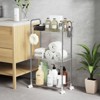 Hachikiko 3 Tier Acrylic Rolling Storage Cart - Clear Bathroom Organizer with 4 Extension Poles,Transparent Utility Cart with Wheels - 3 of 4