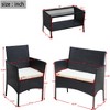 4 PC Rattan Patio Furniture Set Outdoor Patio Cushioned Seat - 3 of 4