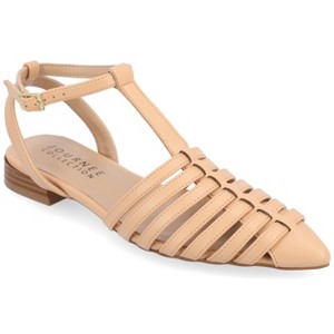 Journee Collection Womens Alivia Ankle Strap Block Heel Pointed Toe Flats - 1 of 4