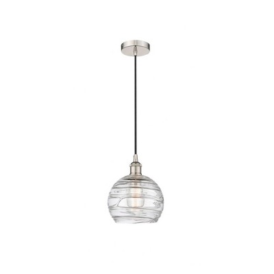 Athens Deco Swirl - 1 Light Mini Pendant In Industrial Style-10.75 Inches Tall and 8 Inches Wide