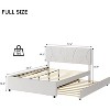 Trundle Bed Twin, Full/Queen Upholstered Platform Bed Frame, Pull Out Bed with Headboard, Wood Slat Support, for Bedroom, Living Room, Guest Room - 2 of 4