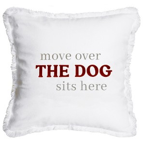Pavilion Gift Company - Dog Sits Here - 18" Throw Pillow Cover - Throw Pillow Covers - 1 of 4
