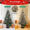 Artificial Christmas Tree, 4.5ft Premium Hinged Pine Tree, Pre-Lit Christmas Tree with Warm White LED Lights for Home, Shops, Party - 4 of 4