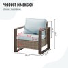 YARDSIGHT 2-Piece Wicker Patio Armchair Set with Cushions -Weather-Resistant Lounge Chairs with Sturdy Metal Frame - 3 of 4