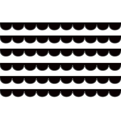 Teacher Created Resources® Black With White Scalloped Die-cut Border Trim,  35 Feet Per Pack, 6 Packs : Target