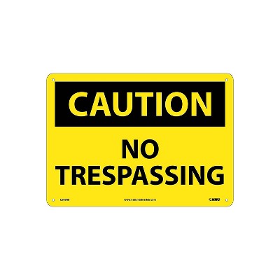 National Marker No Trespassing 10X14 Rigid Plastic Caution Sign C566RB
