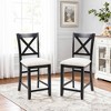 MAYEERTY Set of 4 Wooden Dining Chairs, Padded Upholstered Seat, Dining Room Living Room Kitchen, Black & Beige Two Tone - 2 of 4
