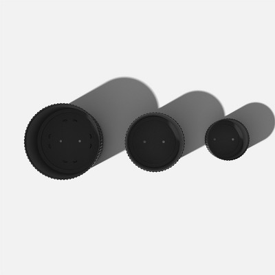 Demi Black Concrete-Composite Round Planter Set of 3