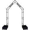 94"Tall Metal Garden Arbor with 2 Planter Boxes Weather-Resistant Arch Trellis for Climbing Plants,Decorative Wedding Archway for Lawn,Backyard,Patio - 4 of 4