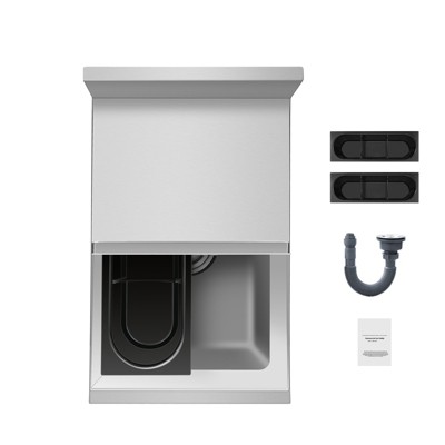 VEVOR Commercial Ice Bin, 28 L Underbar Ice Bin, 12 x 19 x 37 in Stainless Steel Ice Chest with Sliding Lid, Bottle Holders, Silver