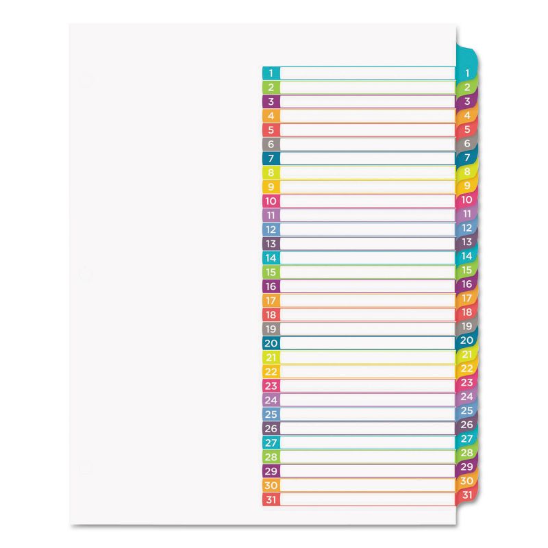 Avery Ready Index Table of Contents Dividers Multicolor Tabs 1-31 Letter 11846, 1 of 10