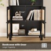 Okak Farmhouse Bookshelf,  Display Shelf with 4 Tiers and Adjustable Glass Shelves, Storage Organizer for Living Room, Kitchen, Bedroom, Apartment - 4 of 4