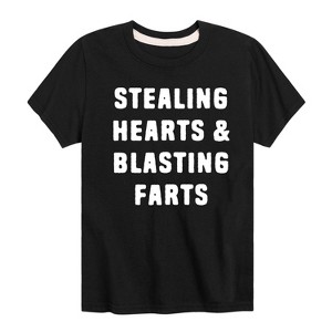 Boys' - Instant Message - Stealing Hearts And Blasting Farts Short Sleeve Graphic T-Shirt - 1 of 4