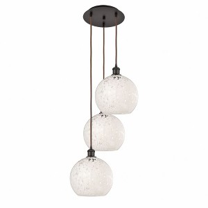 White Mouchette - 3 Light Cord Hung Multi Pendant In Modern Style-10.25 Inches Tall and 16.5 Inches Wide - 1 of 1