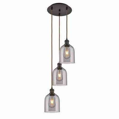 Bella - 3 Light Cord Hung Multi Pendant In Industrial Style-29.25 Inches Tall and 12 Inches Wide