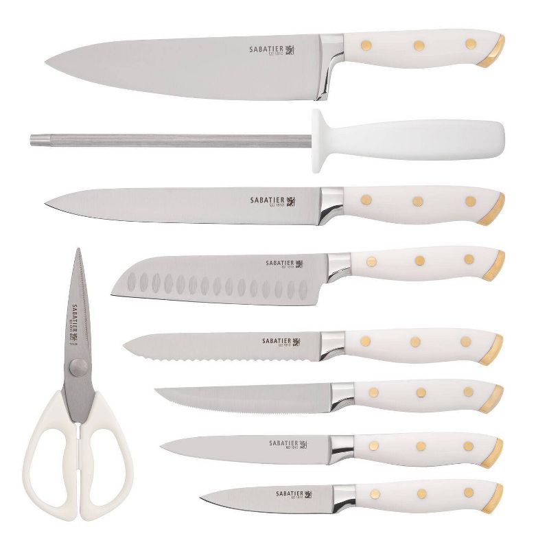 Sabatier 15pc Block Knife Set White with Gold, 2 of 7