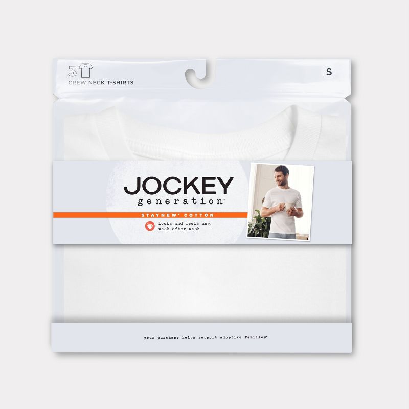 Jockey Generation™ Men's Stay New Cotton 3pk Crew Neck Short Sleeve T-Shirt, 4 of 10