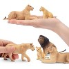 6-Piece Realistic Lion Family Figurine Set, 2-5 Inch Jungle Animal Toys with Cubs for Education and Cake Decor - 3 of 4