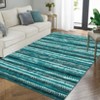 Washable Modern Geometric Rug Non Slip Low Pile Rug Soft Throw Floor Cover Foldable Indoor Carpet for Living Room Bedroom Playroom Nursery - 2 of 4