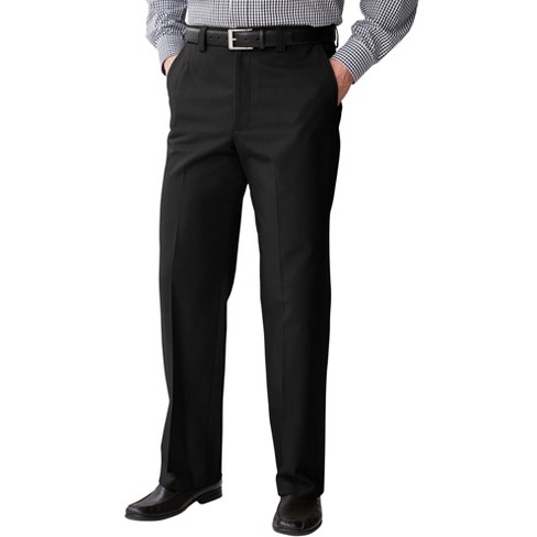 Kingsize Men's Big & Tall Relaxed Fit Wrinkle-free Full Elastic Plain Front  Pants - Tall - 44 40, Black : Target