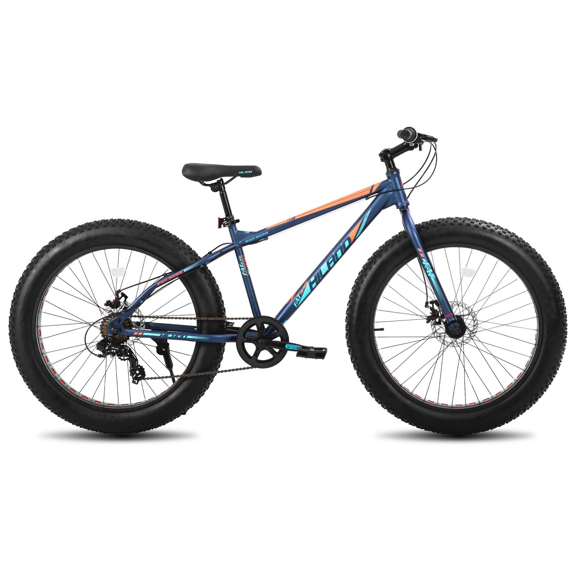 HILAND Fat Tire Mountain Bike, Blue, 26 inch