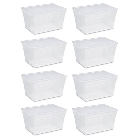 56qt Clear Storage Box With Lid White - Room Essentials™ : Target