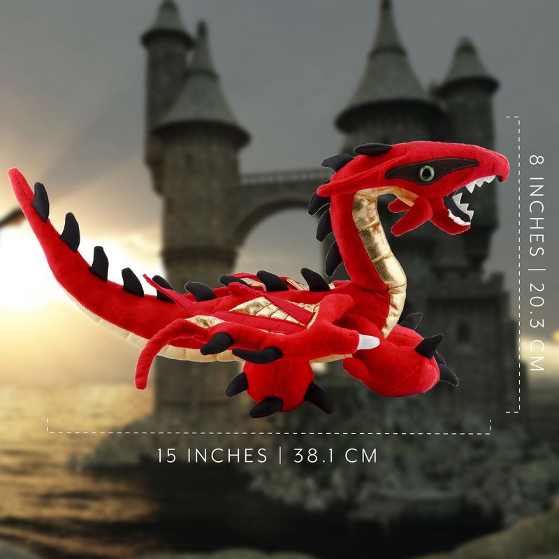 Toy Vault Red Dragon Plush; Stuffed Toy from Here Be Monsters Collection, Oriental Dragon, 3 of 9