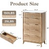 AMERLIFE Fluted Drawer Dresser with Faux Marble Top, Wide Chest of Drawers for Bedroom, Living Room, Hallway, Entryway - 2 of 4