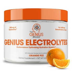 Genius Electrolytes Orange Fizz – Hydration Powder with Potassium, Magnesium & Zinc – Sugar-Free, No Dyes – 30 Servings - 1 of 4