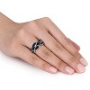 EVERLY JEWELRY | Sterling Silver with Black Rhodium Plated 1/4 CT TW Black Diamond Double Twist Ring - 3 of 4