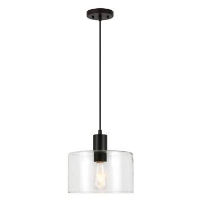 Hudson and Canal 10" Wide Pendant with Glass Shade