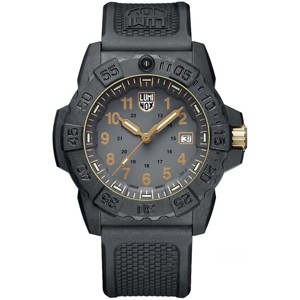 Luminox 3508.Gold Men's Navy Seal Black Dial Rubber Strap Watch - 1 of 1