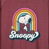 Women's - Peanuts - Snoopy Rainbow Clouds Lightweight French Terry Wide Neck Long Sleeve Shirt - 2 of 4