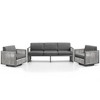 Belord 3PCS Patio Furniture Set with Patio Swivel Chairs, All Weather Wicker Rattan Outdoor Conversation Set with Patio Couch Sofa Meatl Swivel Chair - 2 of 4