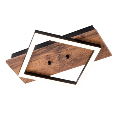 LLHZSY Farmhouse Integrated LED Ceiling Lights Rectangle Wood Flush Mount Hallway Entryway Light-1Light